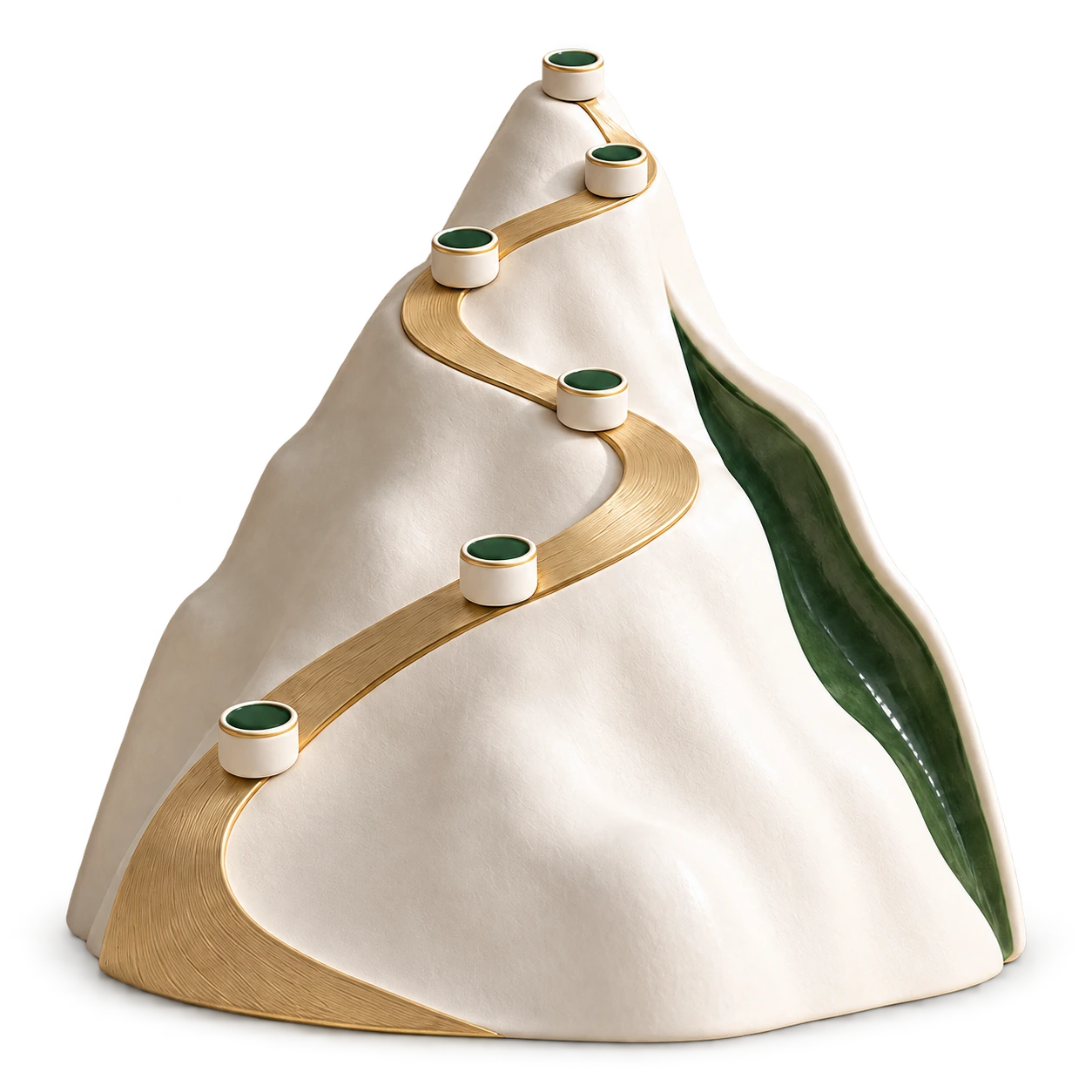 Porcelain mountain representing values, orientation and personal development in the Anvoria Refract™ Growth profile