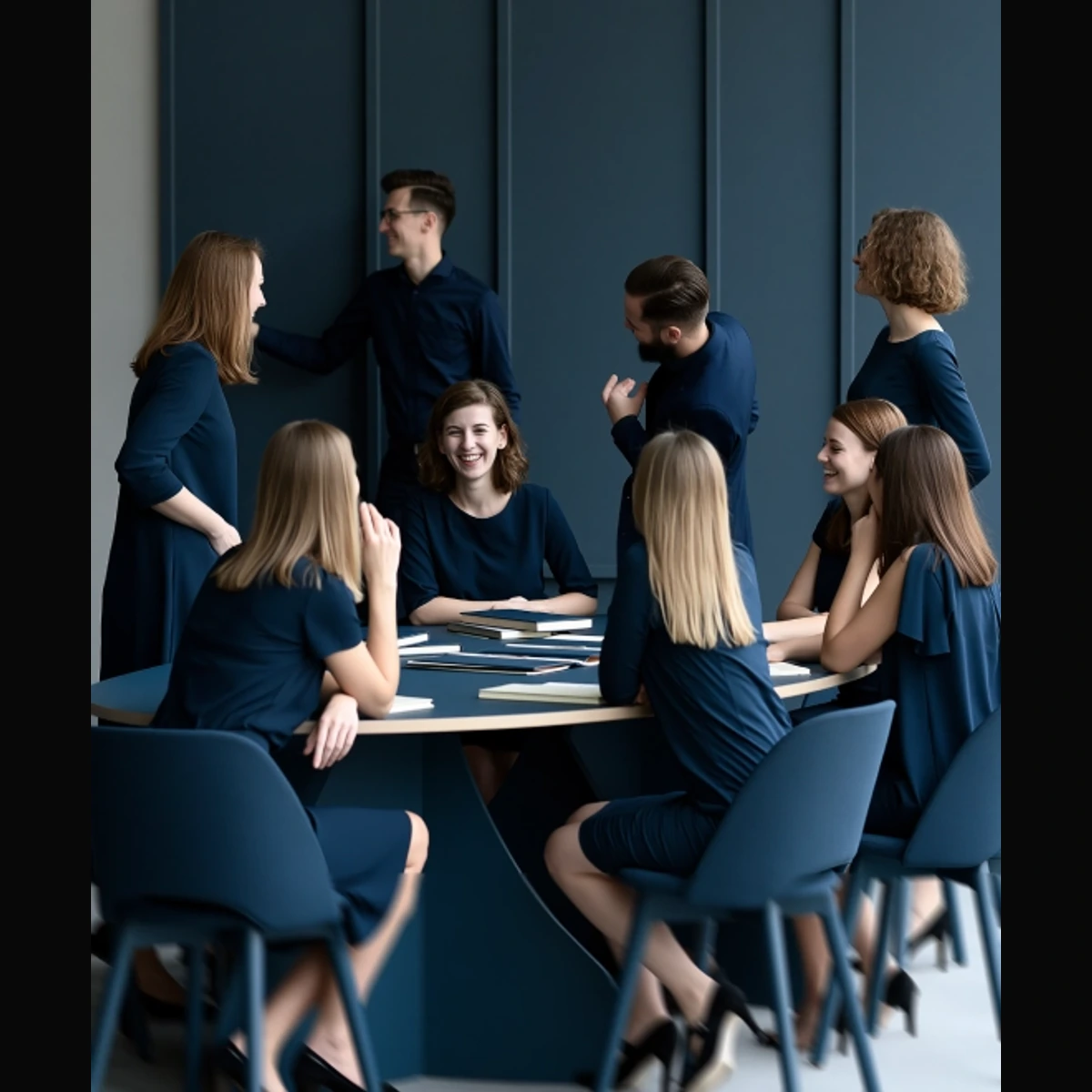 Team am Besprechungstisch als Motiv für Verkaufs- und Verhandlungstraining im Unternehmen