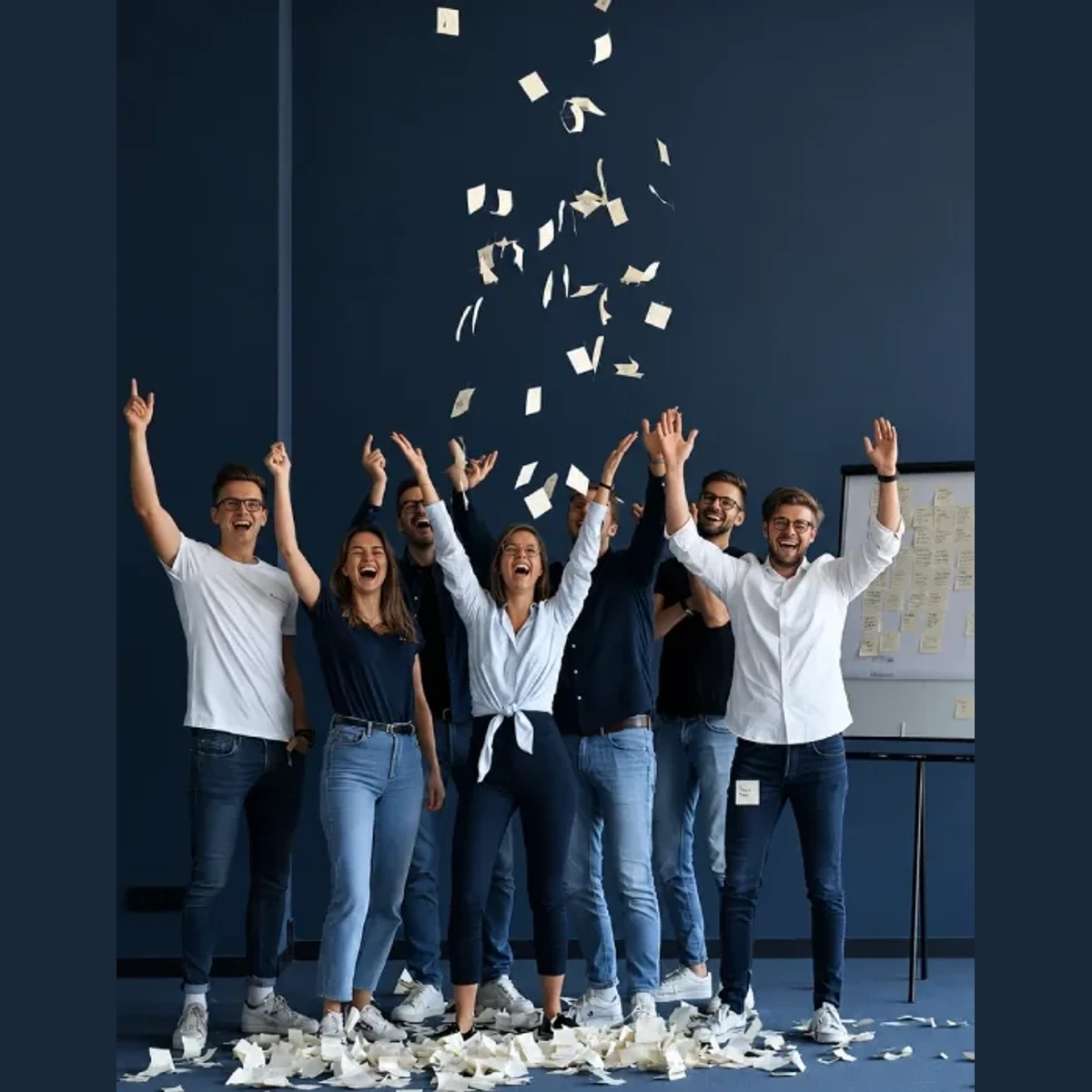 Gruppe in einer lebendigen Workshop-Situation als Motiv für Unternehmensworkshops